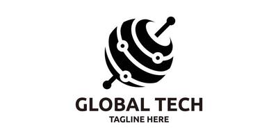 kreativ global tech logotyp design, modern värld och teknologi logotyp design, teknologi logotyp design mall, symbol, ikon, vektor, kreativ aning. vektor