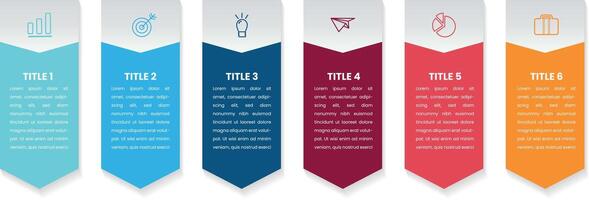 Zeitleiste Infografik mit Infodiagramm. modern Präsentation Vorlage mit 6 spets zum Geschäft Verfahren. Webseite Vorlage auf Weiß Hintergrund zum Konzept modern Design kostenlos Vektor