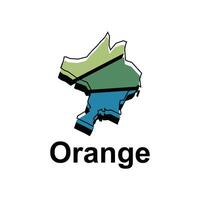 Karte von Orange Design Illustration, Vektor Symbol, Zeichen, Umriss, Welt Karte International Vektor Vorlage auf Weiß Hintergrund