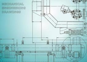 Entwurf. Vektor-Engineering-Illustration. Abdeckung, Flyer, Banner, Hintergrund. Zeichnungen des Instrumentenbaus. Maschinenbau Zeichnung. technische Illustrationen vektor