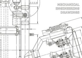 vektor banner. teknisk ritning. tillverkning av mekaniska instrument