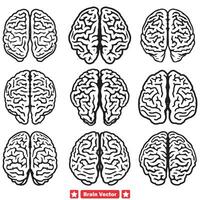 trodde mönster avtäckt varierande hjärna vektor uppsättning för psykiatri Resurser och brainstorming grafik