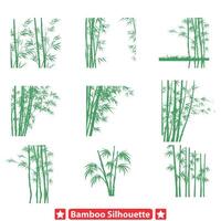 ai genererad zen bambu silhuetter samling vektor