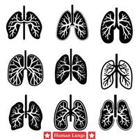 informativ vektor konst av mänsklig lungor för medicinsk produkt märka design