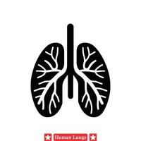mänsklig lunga anatomi silhuetter uppsättning idealisk för medicinsk skola föreläsning presentationer vektor