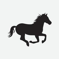 löpning gående stående häst svart silhuett vektor illustration