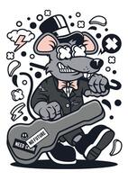 Ratte Gitarre Kunst vektor