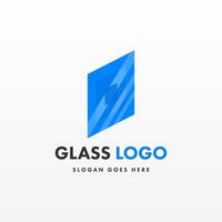 kreativ design glas logotyp mall vektor