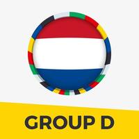 nederländerna flagga stiliserade för europeisk fotboll turnering 2024. vektor