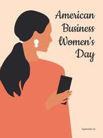 amerikanisch Geschäft Damen Tag. September 22. Banner mit Frauen von anders Nationalitäten. Vektor. vektor