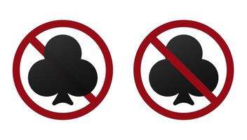 poker förbjuda förbjuda ikon. inte tillåten olaglig hasardspel . vektor