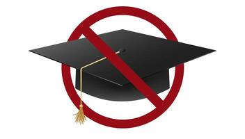 utbildning förbjuda förbjuda ikon. inte tillåten examen hatt. vektor