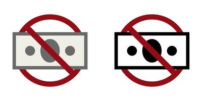 Kasse Geld Verbot verbieten Symbol. nicht erlaubt Kasse Zahlen vektor