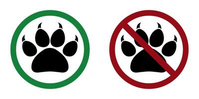 Tier Verbot verbieten Symbol. nicht erlaubt Eintrag mit Tiere Katzen und Hunde. vektor