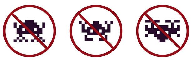 retro Video Spiel Verbot verbieten Symbol. nicht erlaubt Video Spiele vektor