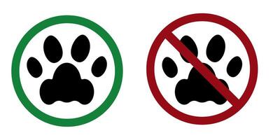 djur- förbjuda förbjuda ikon. inte tillåten inträde med djur katter och hundar. vektor