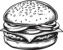 Burger Vektor schwarz und Weiß