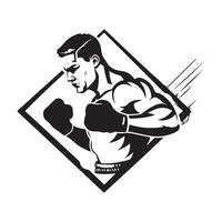 Boxer Vektor Illustration.Boxen Emblem Logo Lager Vektor