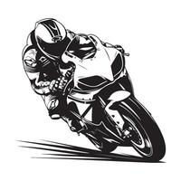 motorcykelförare, motorcykelracing illustration vektor i vit bakgrund