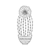 kaktus i klotter stil vektor