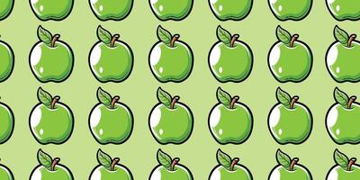 vektor äpple frukt med sömlös mönster bakgrund