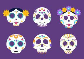 dag av död- mexikansk calavera skallar. dia de los muertos. traditionell mexico festival. vektor