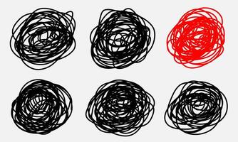 abstrakt cirkel klotter. penna stroke klotter. penna slag. abstrakt klotter bakgrund. klotter konst. vit bakgrund vektor