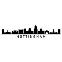 Nottingham horisont illustrerade på vit bakgrund vektor