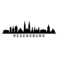 regensburg horisont illustrerade på vit bakgrund vektor