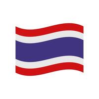 thailand flagga illustrerade på en vit bakgrund vektor