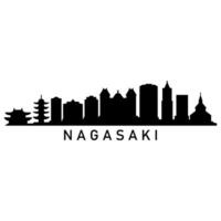 Nagasaki Horizont illustriert auf Weiß Hintergrund vektor
