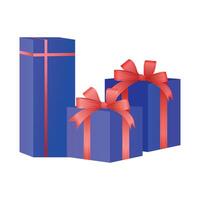 Vektor Pack von dekorativ Weihnachten Geschenk Kisten wickeln im bunt Papier