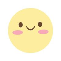 Vektor Emoji lächelnd Karikatur kawaii auf Weiß