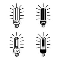 bakterizide UV-Lampe. medizinisches antimikrobielles Gerät für Zuhause, Klinik, Krankenhaus. effiziente Glühbirne. UV-Licht Doppelsterilisation von Luft und Oberflächen. UV-C-Sterilisator. Vektor