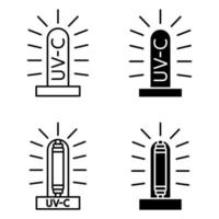 bakteriedödande uv-lampa. medicinsk antimikrobiell anordning för hem, klinik, sjukhus. desinfektionslampa för ultraviolett ljus. effektiv glödlampa. ultraviolett bakteriedödande bestrålning. uv-c sterilisator vektor