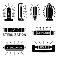 bakterizide UV-Lampe. medizinisches antimikrobielles Gerät für Zuhause, Klinik, Krankenhaus. effiziente Glühbirne. UV-Licht Doppelsterilisation von Luft und Oberflächen. UV-C-Sterilisator. Vektor