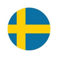 Sverige nationell flagga vektor illustration. Sverige runda flagga.