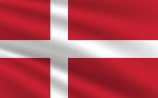 Danmark flagga vektor illustration. Danmark nationell flagga. vinka Danmark flagga.