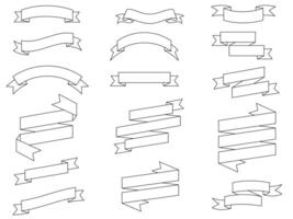 band element. starburst märka. årgång. modern enkel band samling. platt baner band för dekorativ design. band, banderoller, märken, etiketter design element. vektor