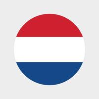 Niederlande National Flagge Vektor Illustration. Niederlande runden Flagge.