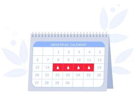 Menstruation- Zeitraum Kalender zum Menstruation Steuerung und Schwangerschaft Planung. weiblich Kalender Menstruation vektor