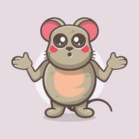 rolig mus djur- karaktär maskot tecknad serie med förvirrad uttryck vektor