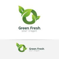 Öko grüner Buchstabe o Logo-Design-Vorlage. grüne Alphabet-Vektordesigns mit grüner und frischer Blattillustration. vektor