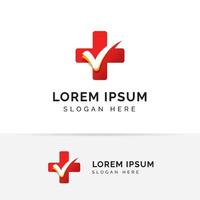 Logo-Vorlage für die medizinische Prüfung. Design der Vorlage für das Gesundheitslogo vektor