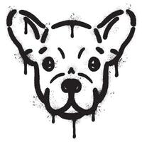 spray målad graffiti hund ikon sprutas isolerat med en vit bakgrund. vektor