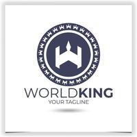 Vektor Brief w Welt König Logo Design Vorlage