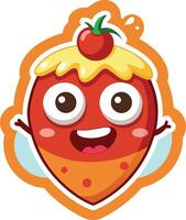 jordgubb och tomat tecknad serie maskot karaktär. vektor illustration.