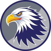 Adler Kopf mit Flügel. Vektor Illustration zum Sport Mannschaft Logo, T-Shirt drucken