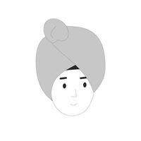 Porträt von Frau tragen Turban auf Kopf Waschen Haar vektor