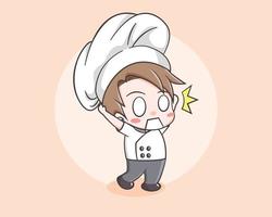 süße Kochjunge-Cartoon-Figur vektor